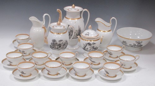 Lot 206 - A French porcelain coffee service, circa 1850,...