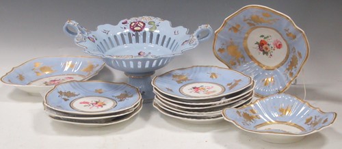 Lot 210 - A 19th century Staffordshire part dessert...