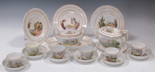 Lot 219 - An composed New Hall tea service, circa 1815,...