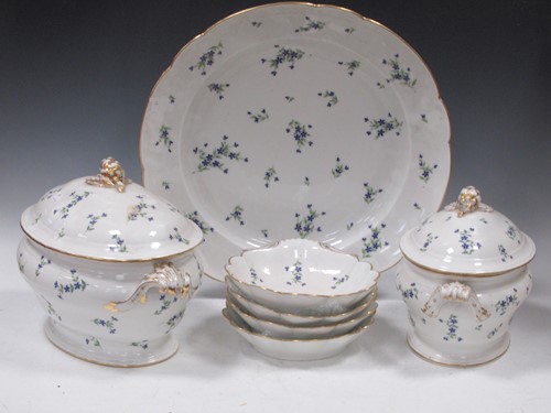 Lot 268 - A 19th century composed dinner service,...
