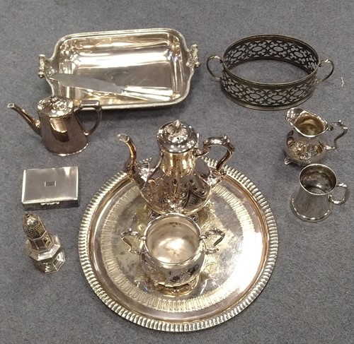Lot 390 - A collection of EPNS, to include a tea set,...