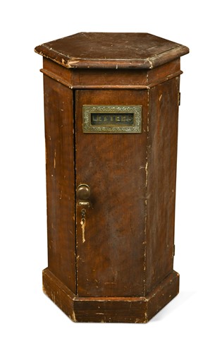 Lot 654 - A country house faux painted hexagonal letterbox, early 20th century