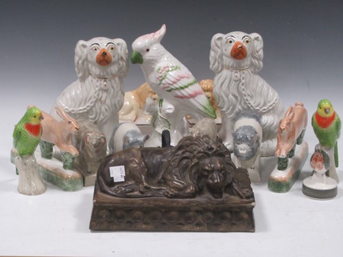 Lot 172 - Collection of model animals including moulded...