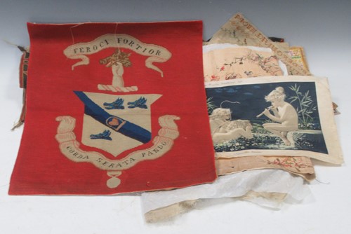 Lot 163 - A group of interesting textile document pieces:...