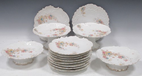 Lot 95 - A 19th century porcelain dessert service,...
