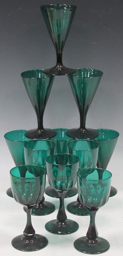 Lot 202 - A composite set of 19th century dark green...