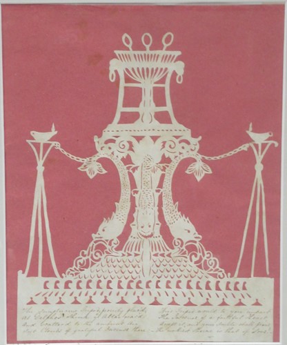 Lot 282 - A hand-cut paper Valentine by Elizabeth...
