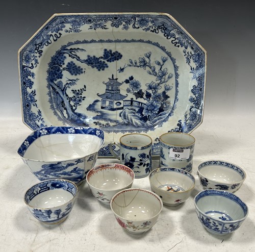 Lot 92 - Items of 18th century Chinese blue and white...