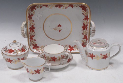 Lot 83 - A Coalport solitaire set, circa 1805, painted...