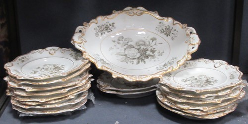 Lot 233 - A Rockingham dessert service, circa 1835,...
