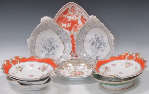 Lot 255 - Various 19th century dessert plates and dishes,...