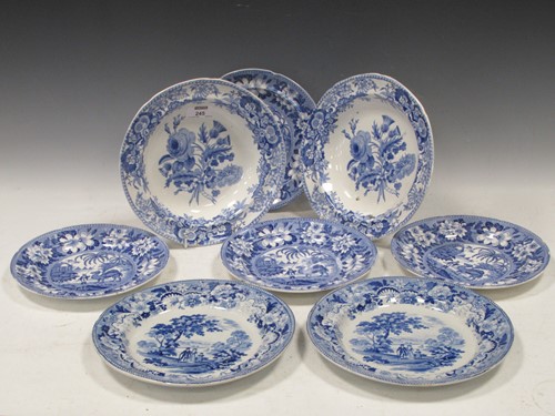 Lot 245 - Various 19th century Spode and other blue and...