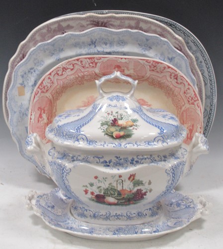 Lot 278 - A 19th century English pottery tureens and...