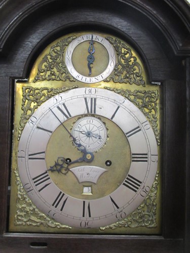 Lot 822 - An oak longcase clock with brass dial, Seth...