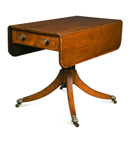 Lot 565 - A Regency mahogany pedestal pembroke table