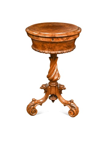 Lot 522 - A Victorian walnut work table