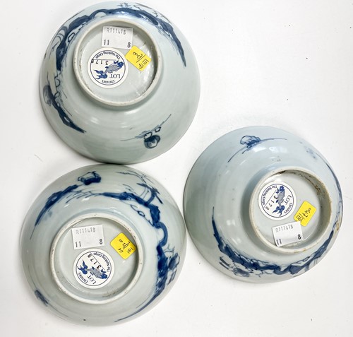 Lot 14 - Eight Chinese blue and white porcelain Nanking Cargo bowls, circa 1750
