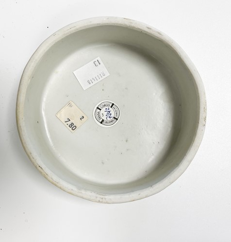 Lot 40 - A Chinese white glazed porcelain Diana Cargo storage jar and cover, circa 1816