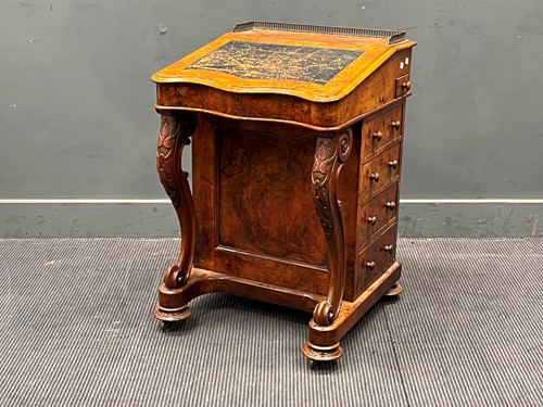 Lot 613 - A 19th century burr walnut Davenport 82 x 55 x...