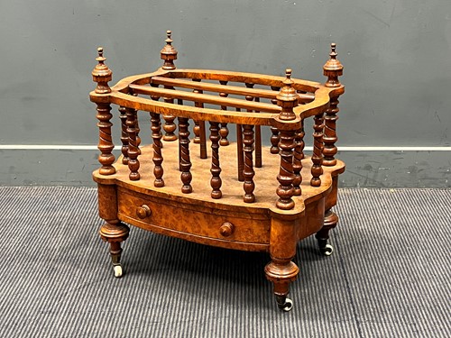 Lot 603 - A Victorian walnut Canterbury 60cm x 57cm x 41cm