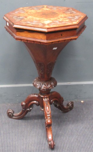 Lot 605 - A Victorian mother-of-pearl inlaid rosewood...
