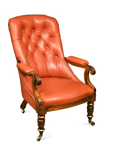 Lot 604 - An early Victorian rosewood armchair