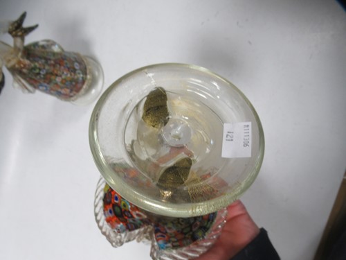 Lot 1 - A pair of Murano millefiori and aventurine...
