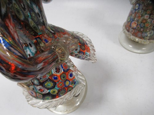 Lot 1 - A pair of Murano millefiori and aventurine...
