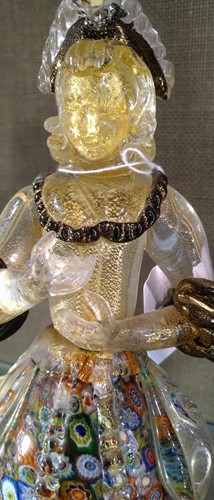 Lot 1 - A pair of Murano millefiori and aventurine...