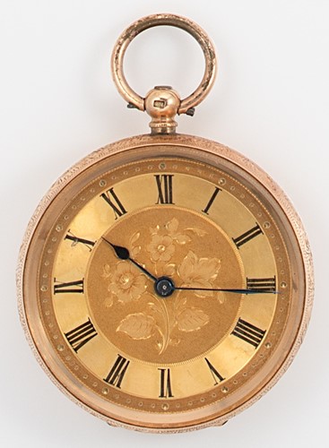 Lot 219 - Unsigned - A Swiss 14ct gold open faced pocket watch