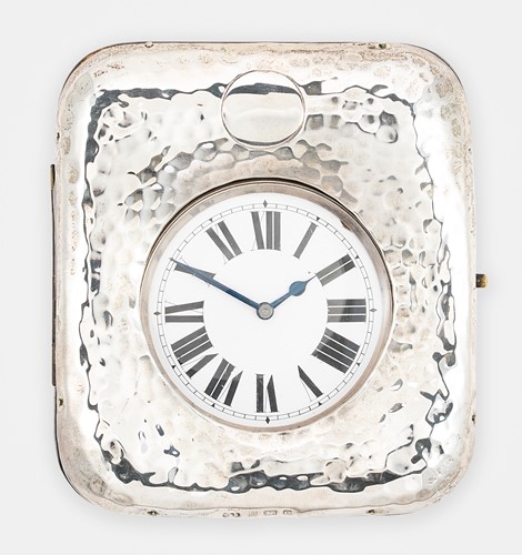 Lot 195 - Unsigned - A Swiss silver 'Goliath' open faced pocket watch with a silver travelling case