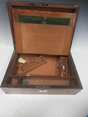 Lot 33 - A 19th century writing box, the top inlaid...