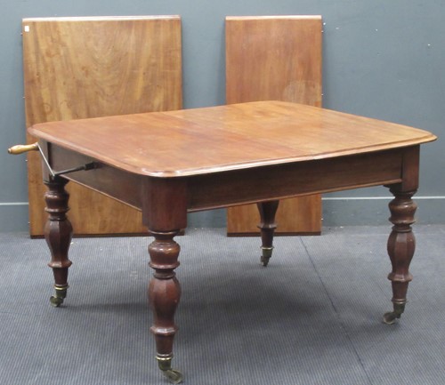 Lot 636 - Victorian mahogany extending dining table with...
