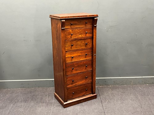 Lot 619 - A Victorian rosewood Wellington chest. 126cm x...