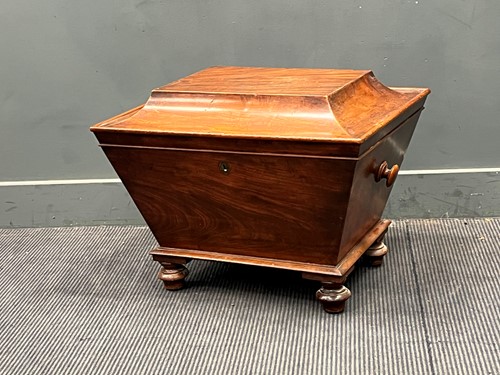 Lot 564 - A 19th century mahogany sarcophagus shaped...
