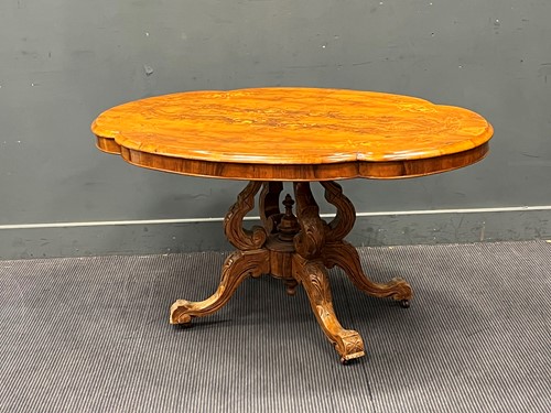 Lot 591 - A Victorian burr walnut loo table, with shaped...