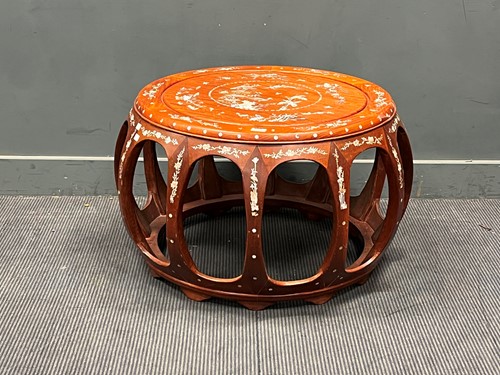 Lot 650 - A 20th century Chinese hardwood and mother of...