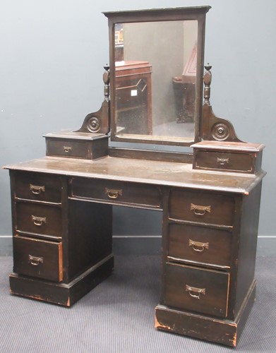 Lot 518 - An Aesthetic movement stained pine dressing...