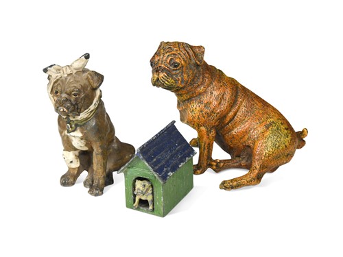 Lot 776 - A Bergman cold-painted bronze model of a seated pug