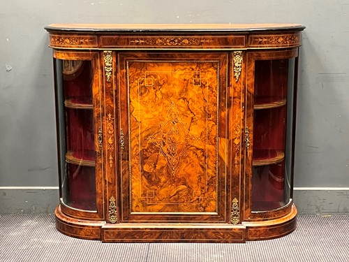 Lot 391 - A Victorian walnut credenza, the central...