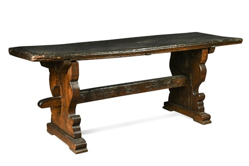 Lot 464 - An oak trestle table, late 17th century