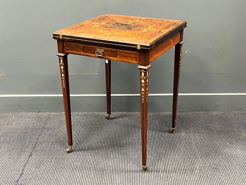 Lot 527 - An Edwardian rosewood and inlaid envelope card...