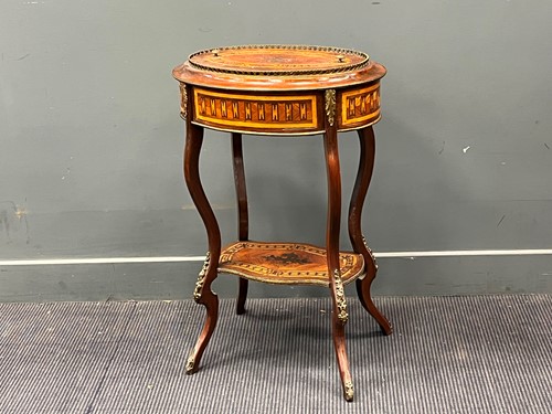 Lot 524 - A Continental marquetry two tier jardiniere,...