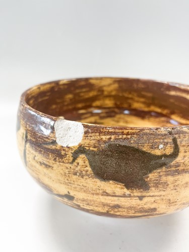 Lot 20 - Bernard Leach (1887-1979), an earthenware footed bowl, circa 1920s