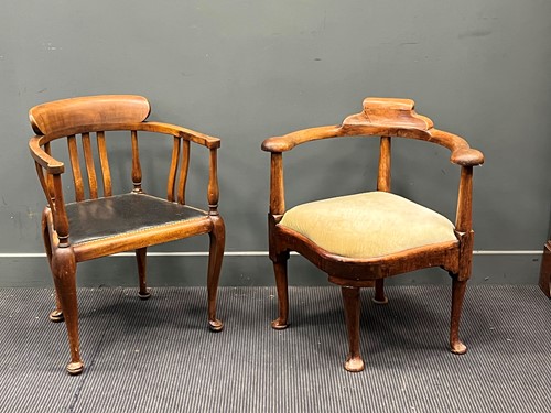 Lot 506 - A George II style corner chair together with...