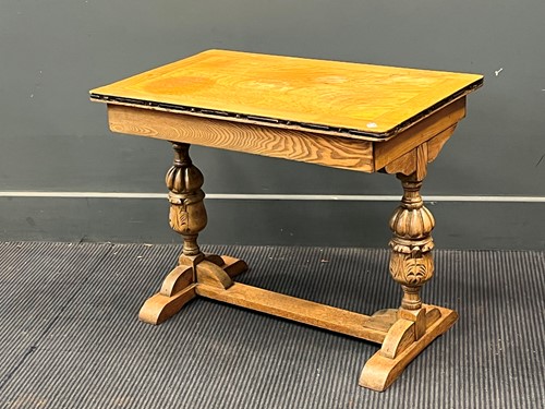 Lot 430 - A small 17th century style blonde oak table...
