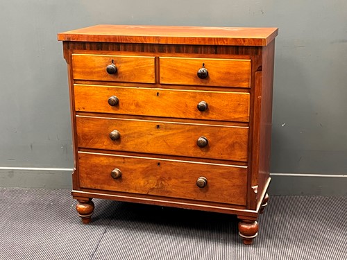 Lot 503 - A late 19th century fruitwood chest of drawers,...