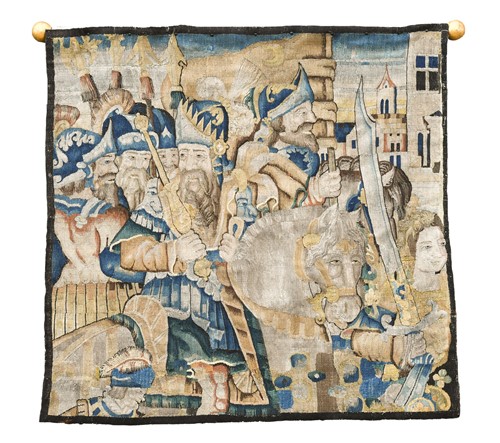 Lot 39 - A Flemish tapestry fragment, early 17th century