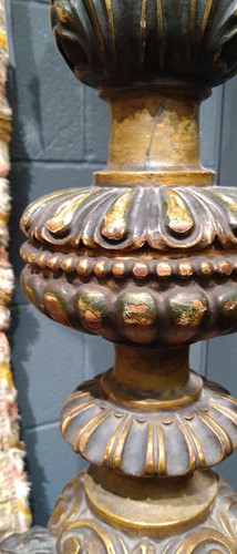 Lot 2 - A large Venetian carved giltwood and polychromed torchere standard lamp, 19th century