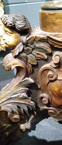 Lot 2 - A large Venetian carved giltwood and polychromed torchere standard lamp, 19th century